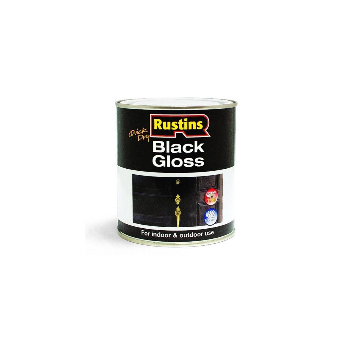 Rustins Quick Drying Black Gloss Paint 250ml