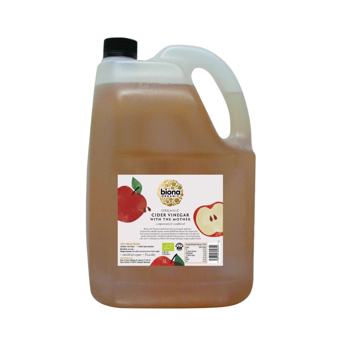 Biona Raw Organic Apple Cider Vinegar with Mother 5 Litre