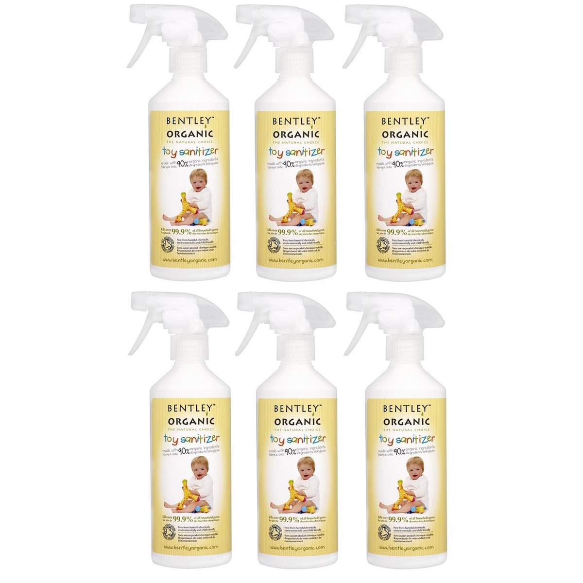 Case of 6 x Bentley Organic Kids Toy Sanitizer Spray 500ml