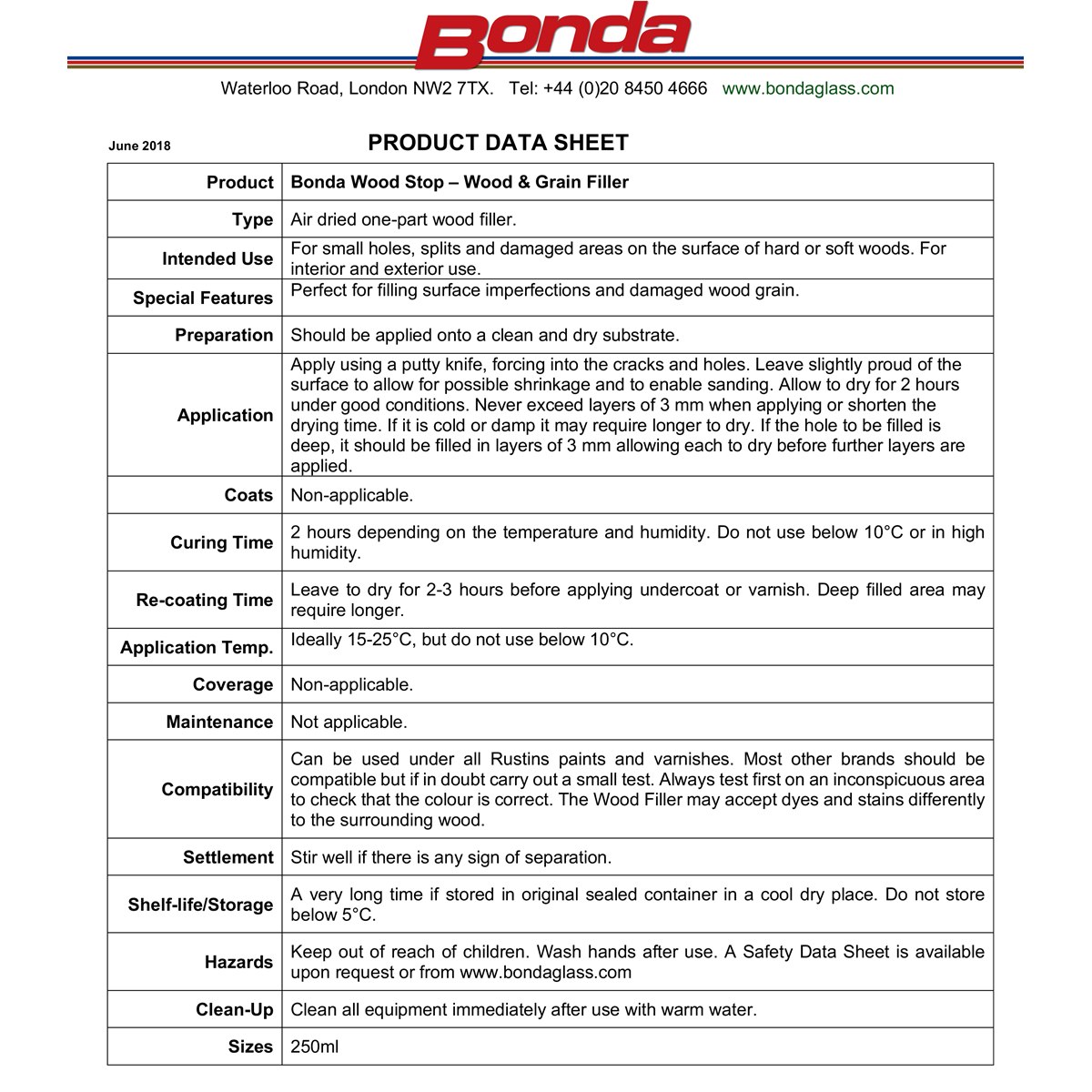Bonda Wood Stop Usage Instructions