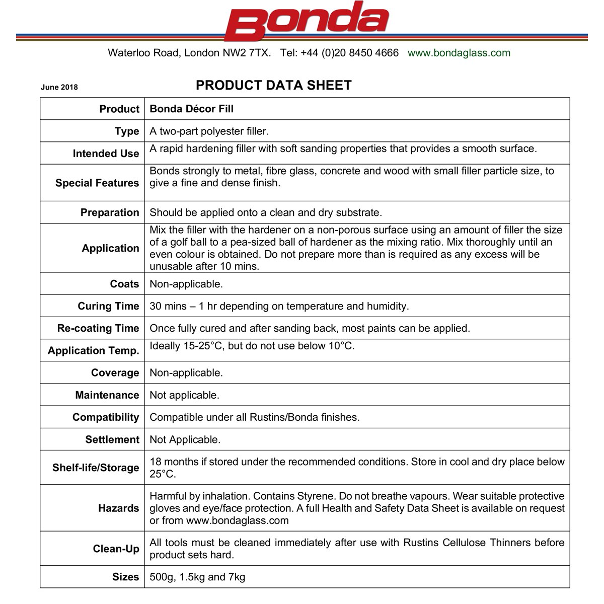 Bonda Decor Fill Usage Instructions
