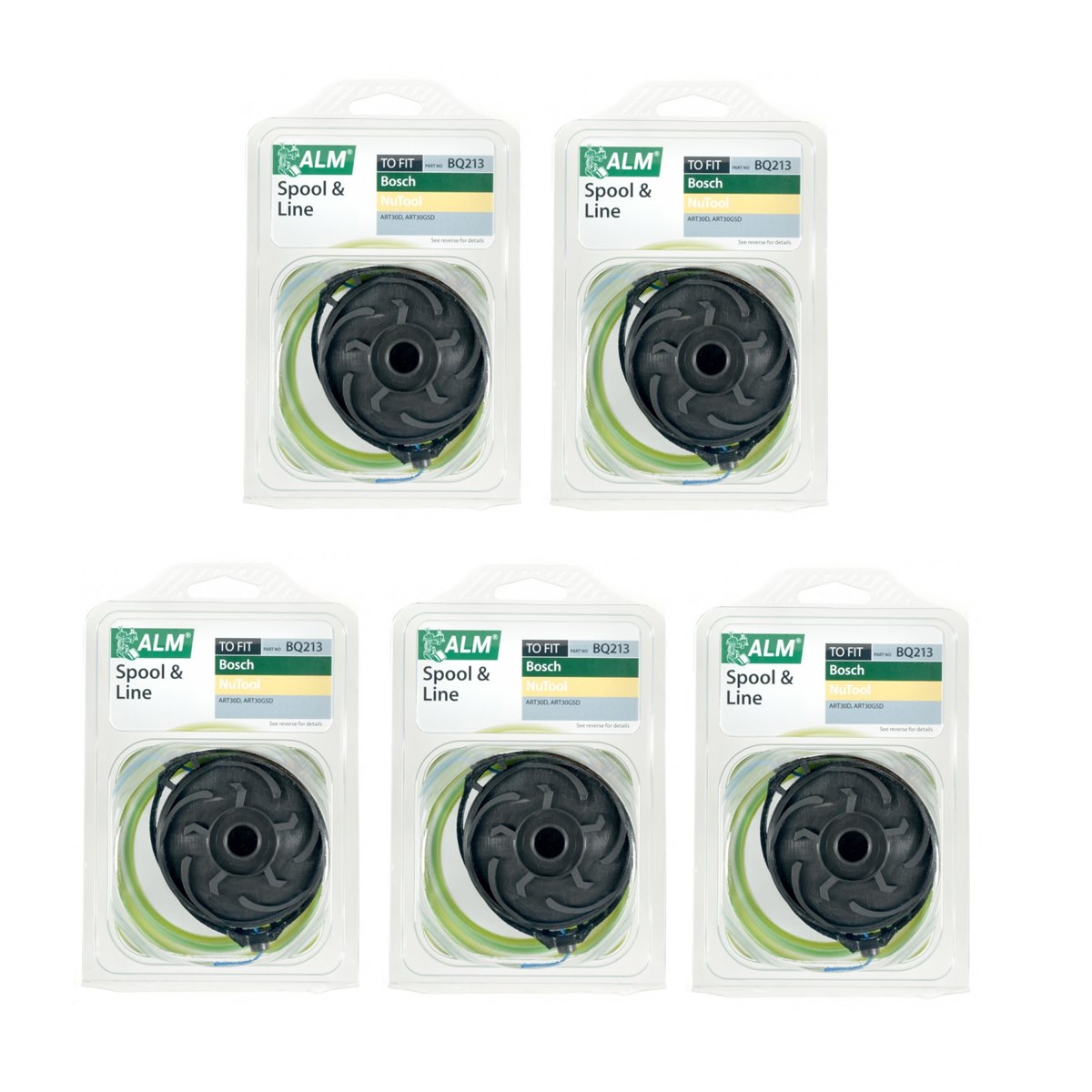 Case of 5 x ALM BQ213 Replacement Spool and Line for Bosch and NuTool 