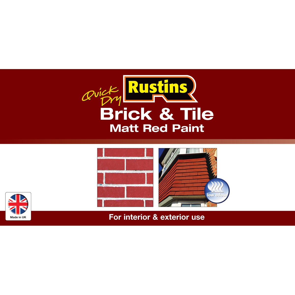 Rustins Quick Dry Brick and Tile Paint Matt Red 