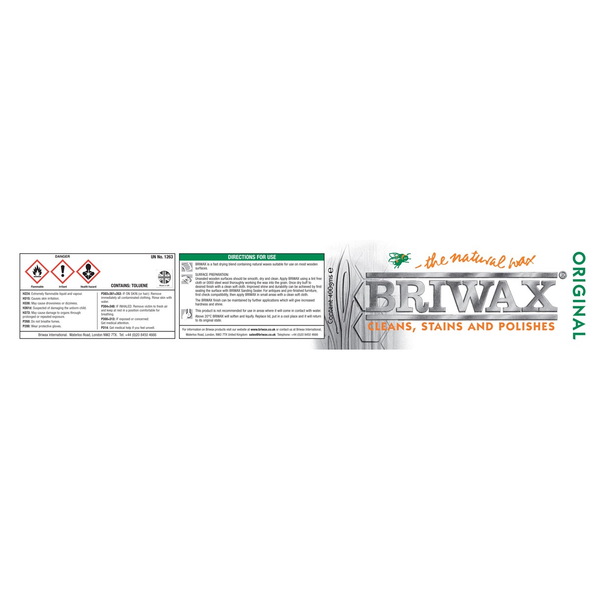 Briwax Clear Original Wax Polish 