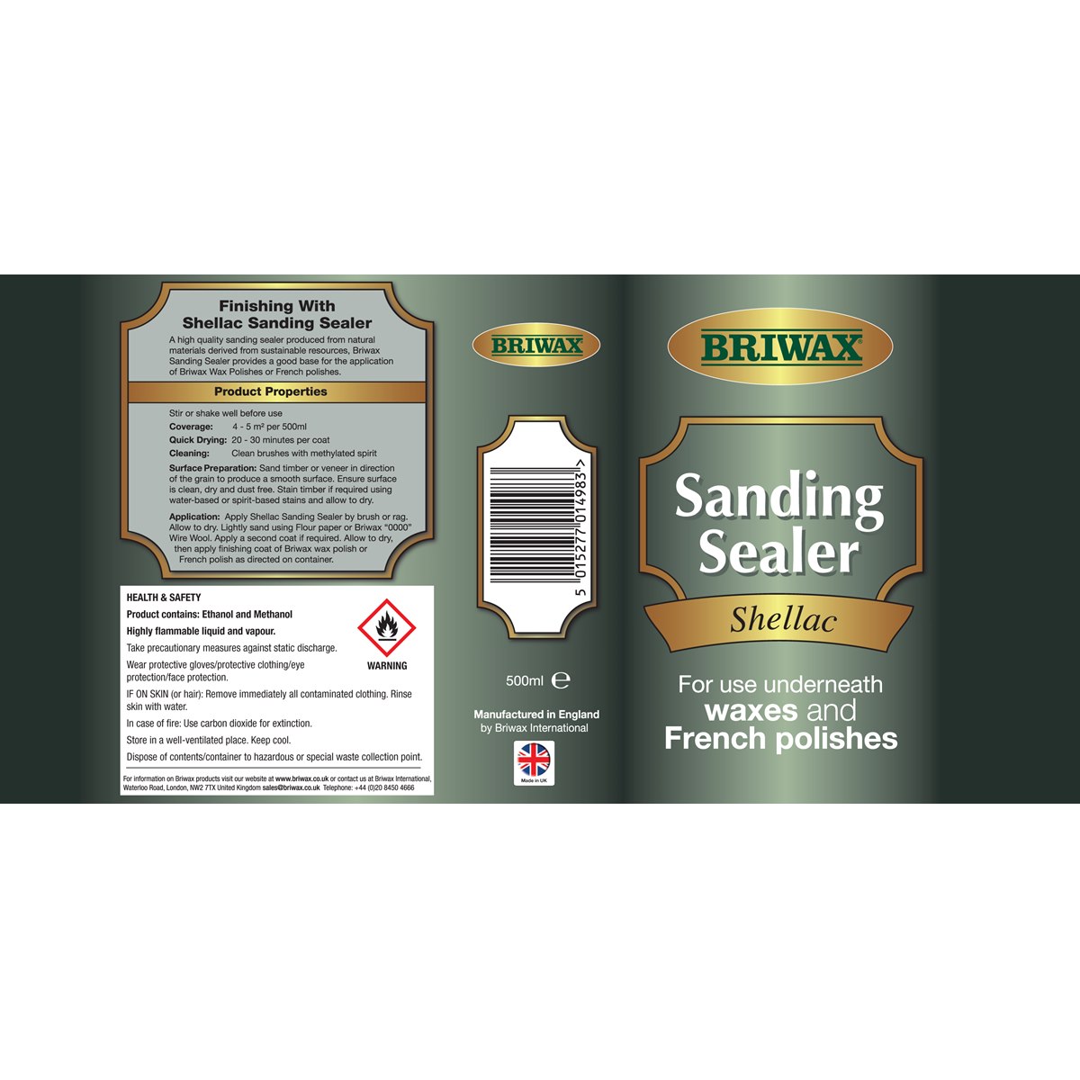 Briwax Shellac Sanding Sealer Usage Instructions