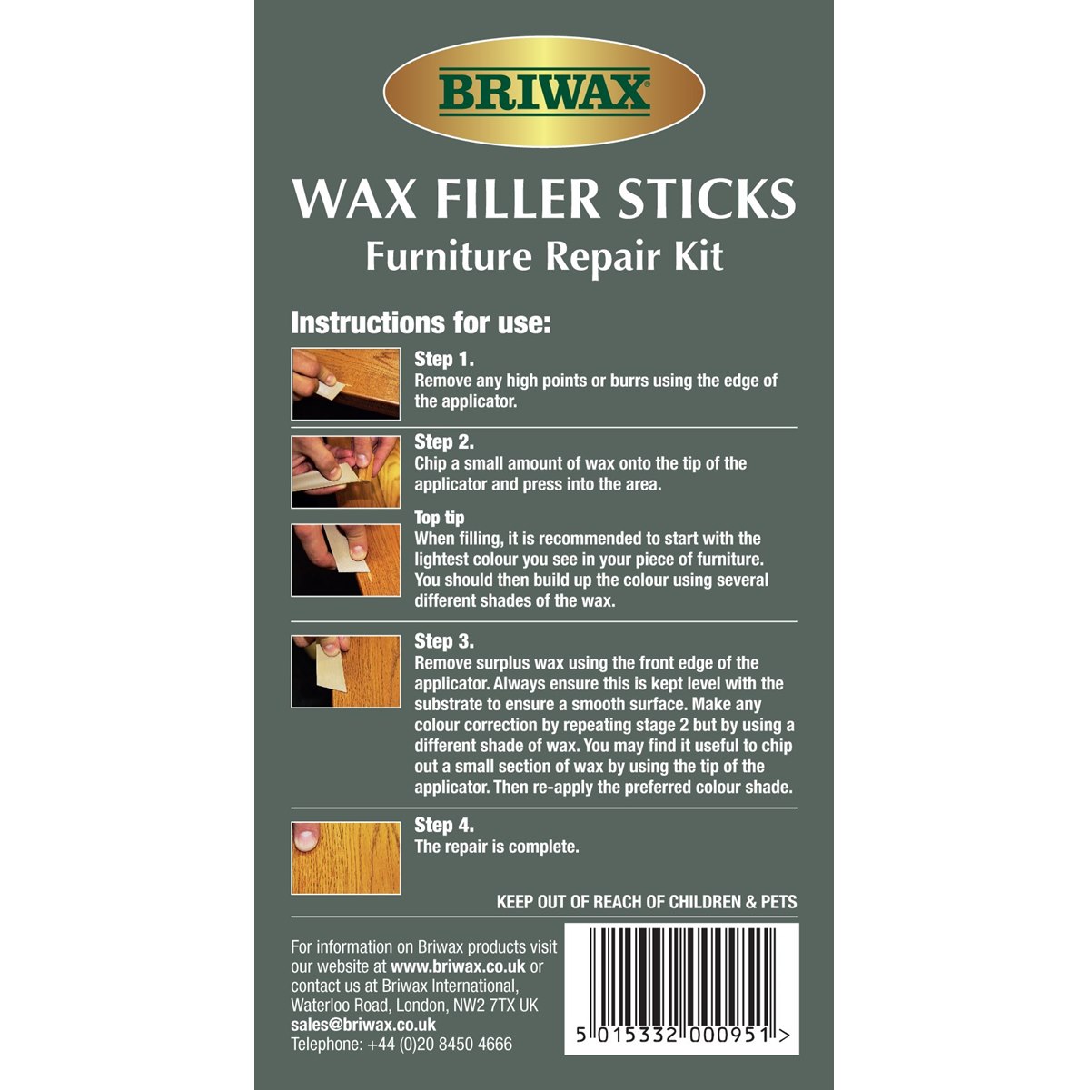 How to use Briwax Wax Filler Sticks 