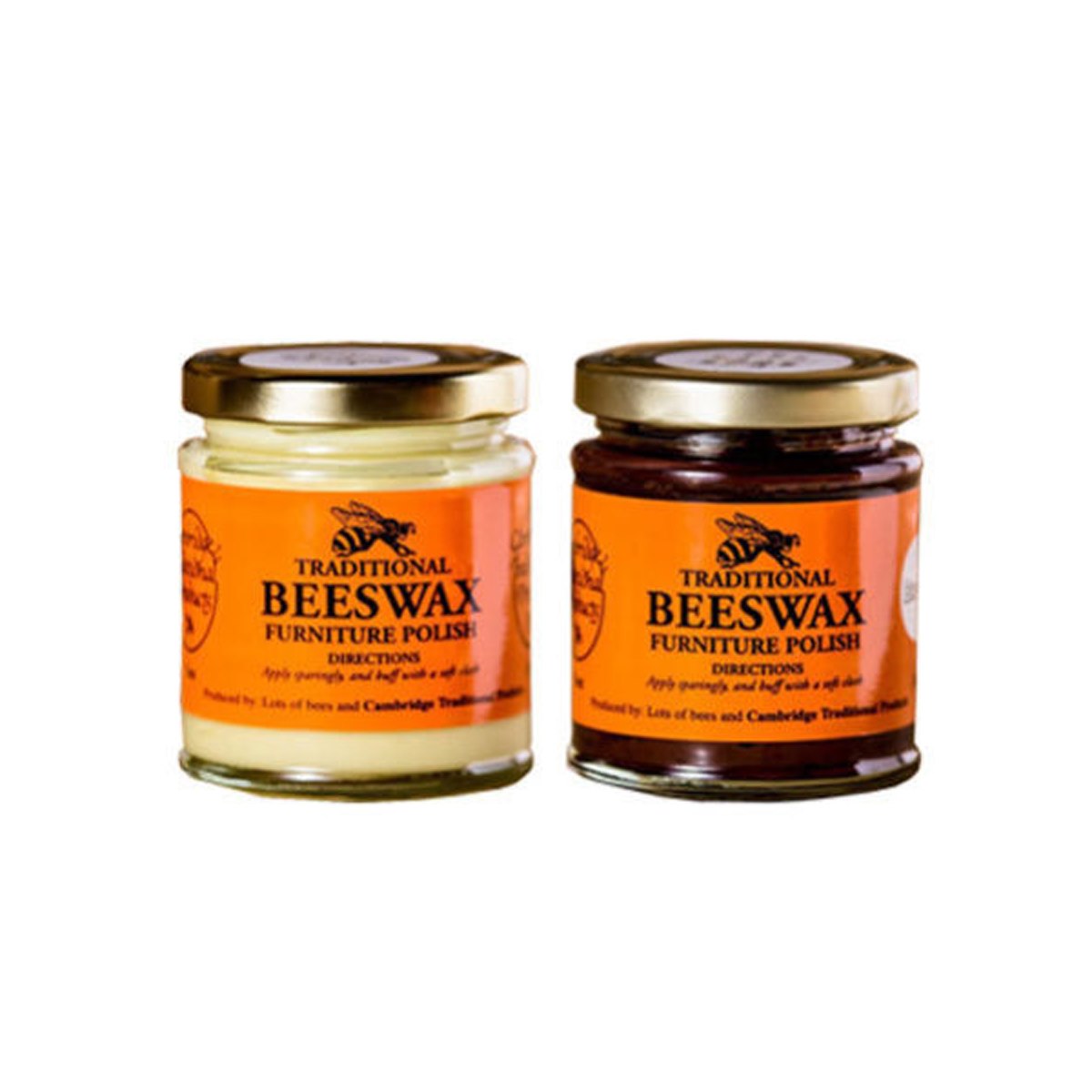 Set of 2 Cambridge Traditional Beeswax Polishes 142g (1 x Neutral 1 x Brown)