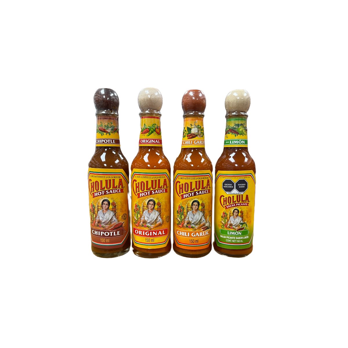 Full Set of 4 Cholula Premium Hot Sauces 150ml