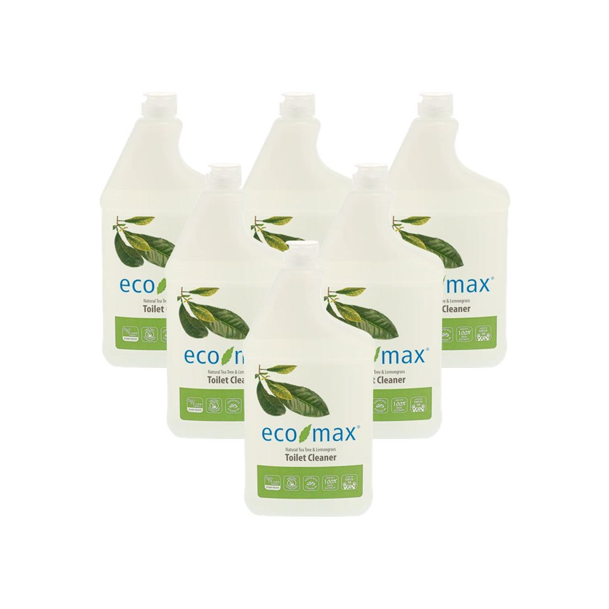 Case of 6 Eco Max Tea Tree and Lemon Grass Toilet Cleaner 1L