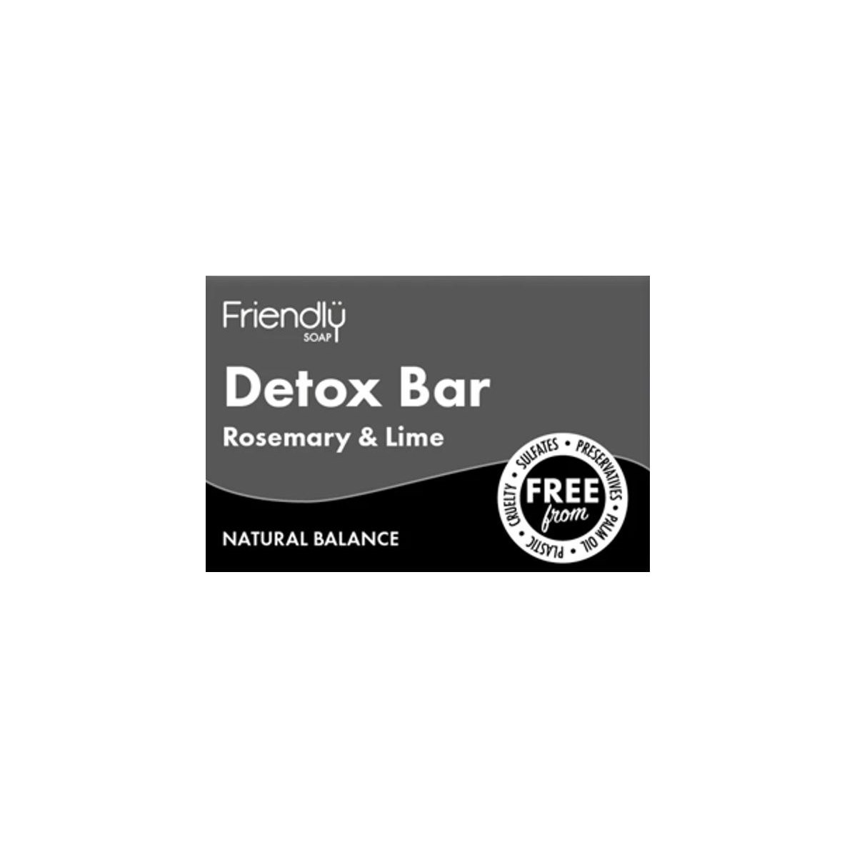 Friendly Soap Detox Bar - Rosemary and Lime 95g