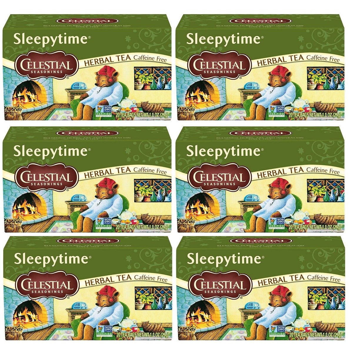 Case of 6 x Celestial Seasonings Classic Sleepytime Infusion Tea Pack of 20