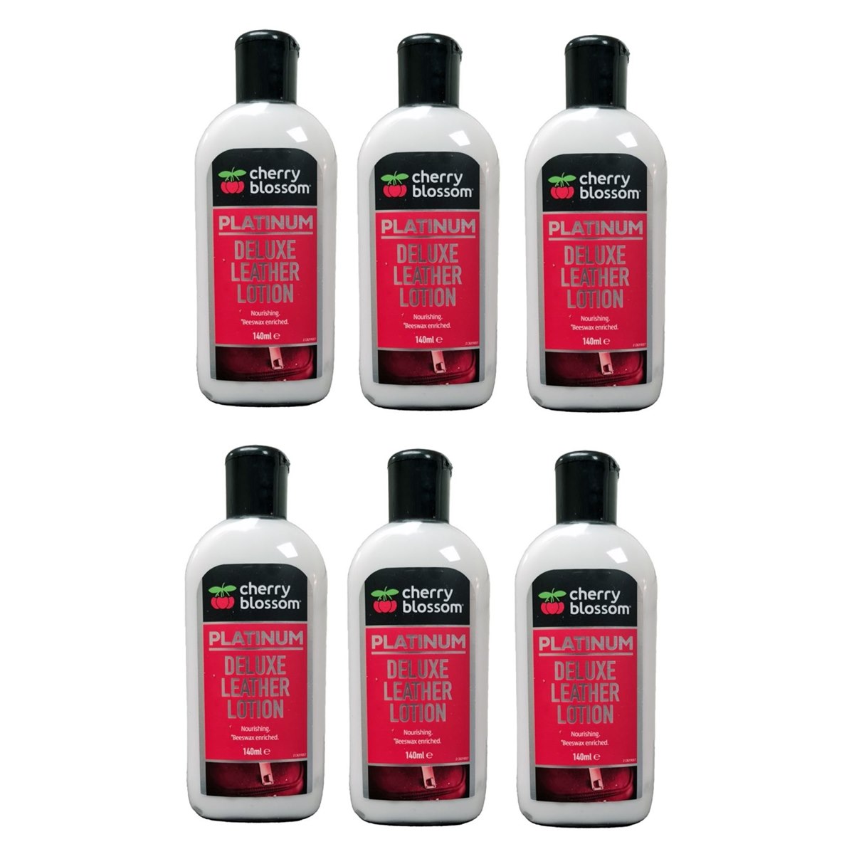 Case of 6 x Cherry Blossom Platinum Deluxe Leather Lotion 140ml