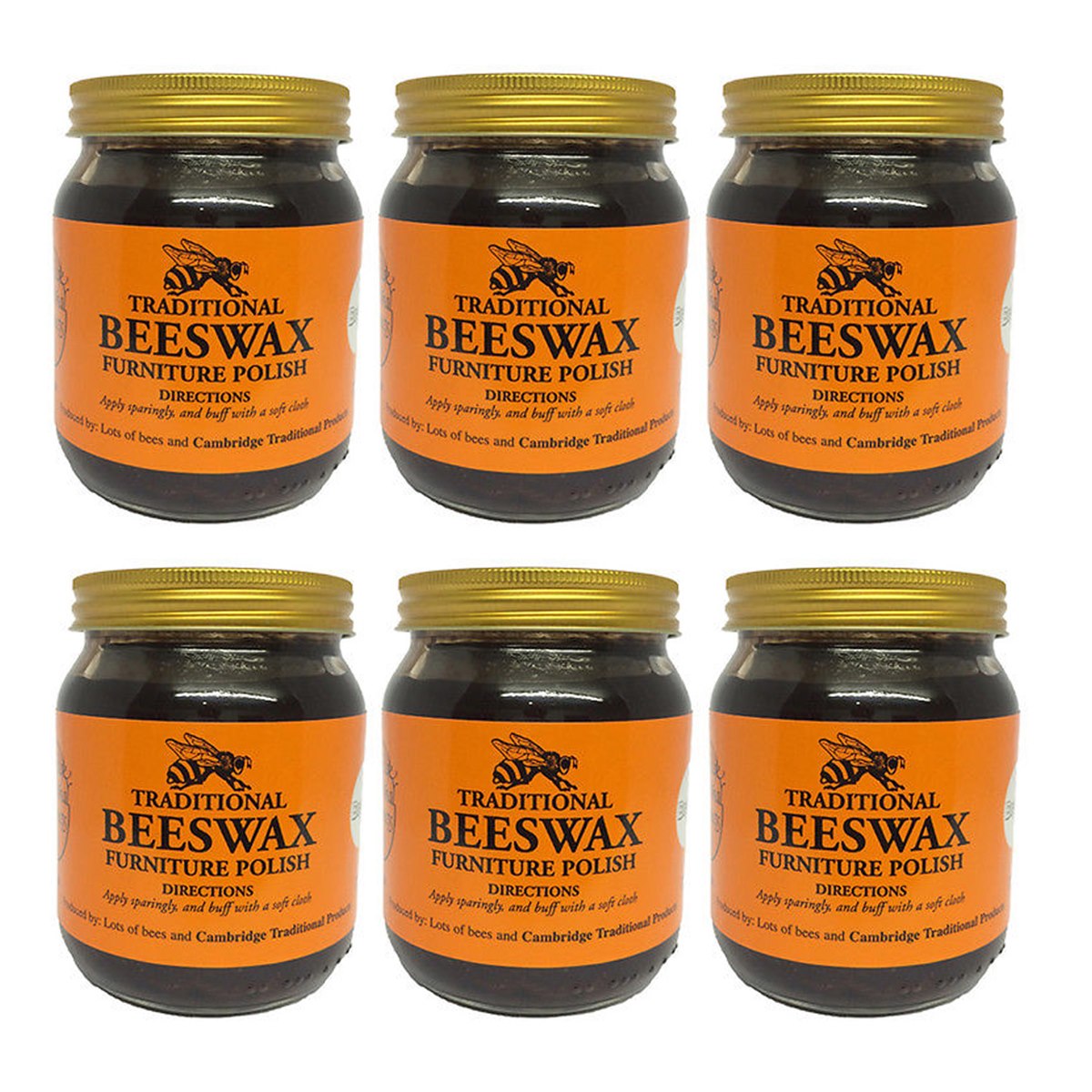 Case of 6 x Cambridge Traditional Products Beeswax Brown Polish 283g