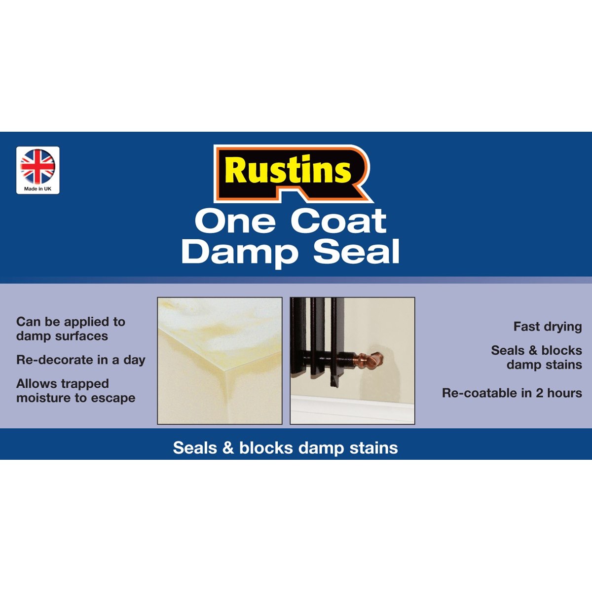 Rustins One Coat Damp Seal Paint White