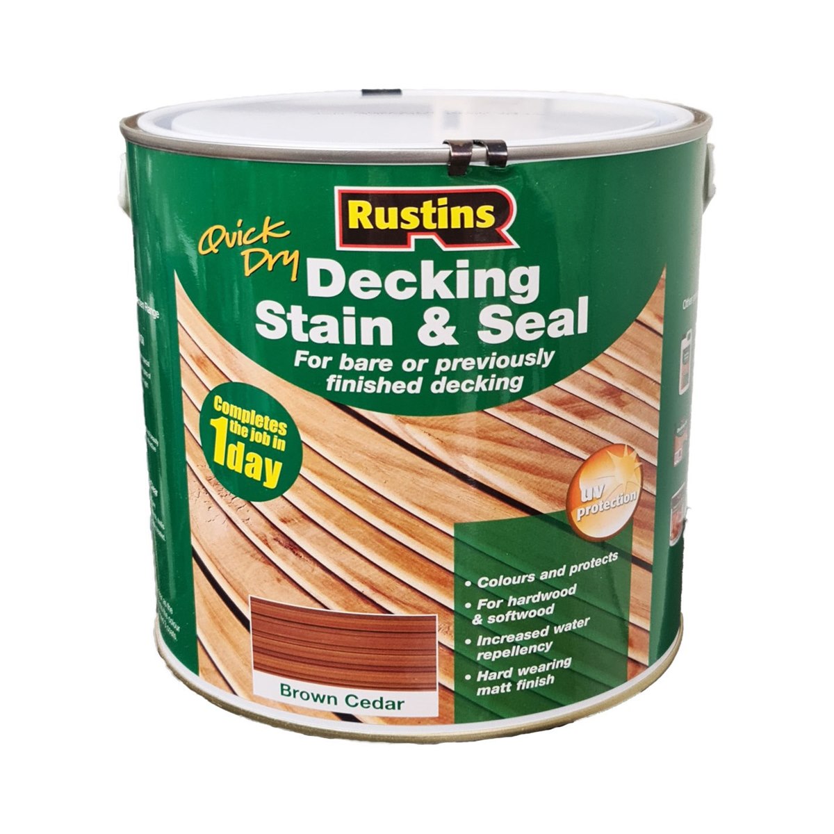 Rustins Quick Dry Decking Stain and Seal Brown Cedar 2.5 Litre