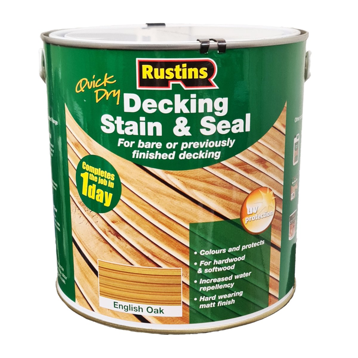 Rustins Quick Dry Decking Stain and Seal English Oak 2.5 Litre