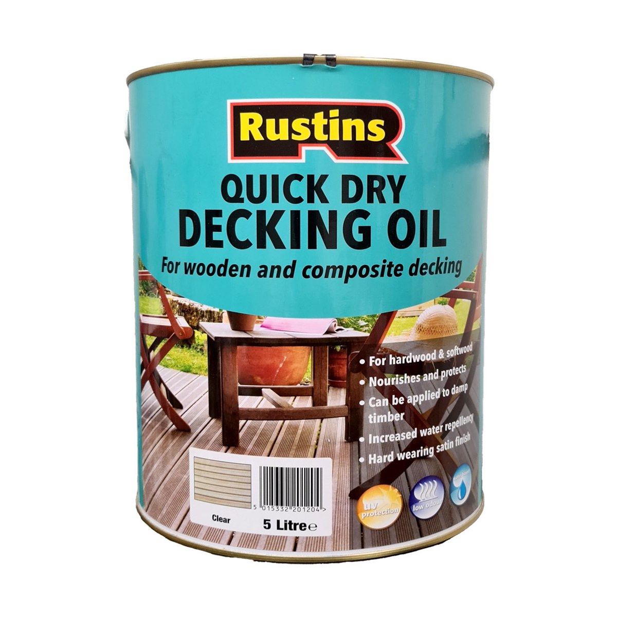 Rustins Quick Dry Decking Oil Clear 5 Litre