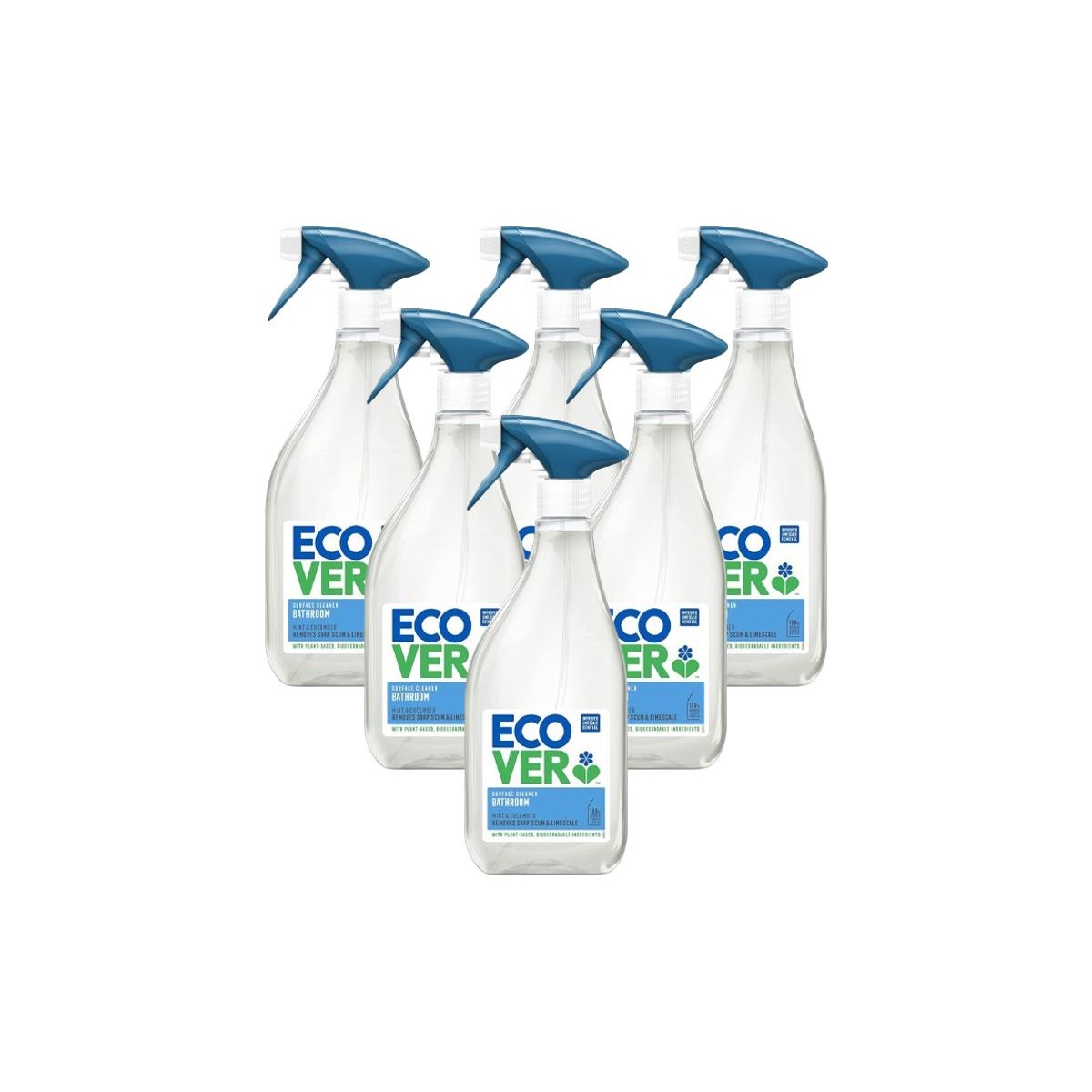 Case of 6 x Ecover Bathroom Cleaner Spray Mint and Cucumber 500ml