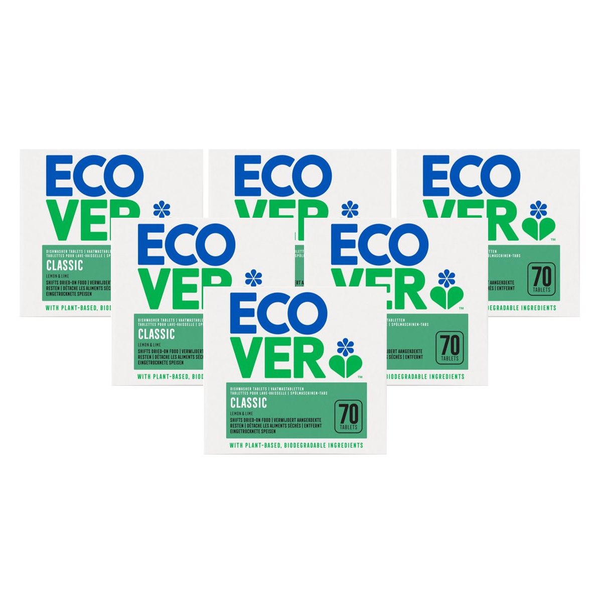 Case of 6 x Ecover Classic Dishwasher Tablets x 70