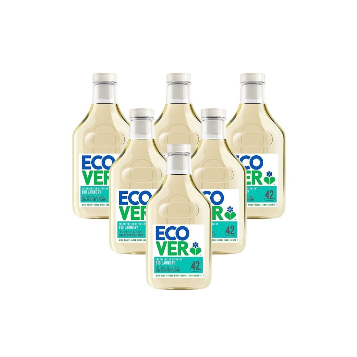 Case of 6 x Ecover Concentrated Bio Laundry Liquid Honeysuckle and Jasmine 1.5 Litre
