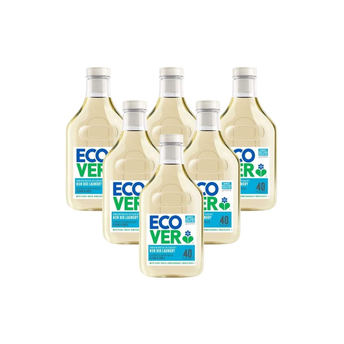 Case of 6 x Ecover Concentrated Non Bio Laundry Liquid Lavender and Sandalwood 1.43 Litre
