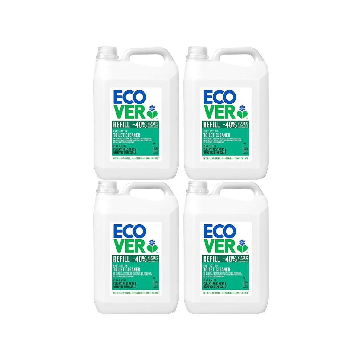 Case of 4 x Ecover Toilet Cleaner 5L Pine and Mint
