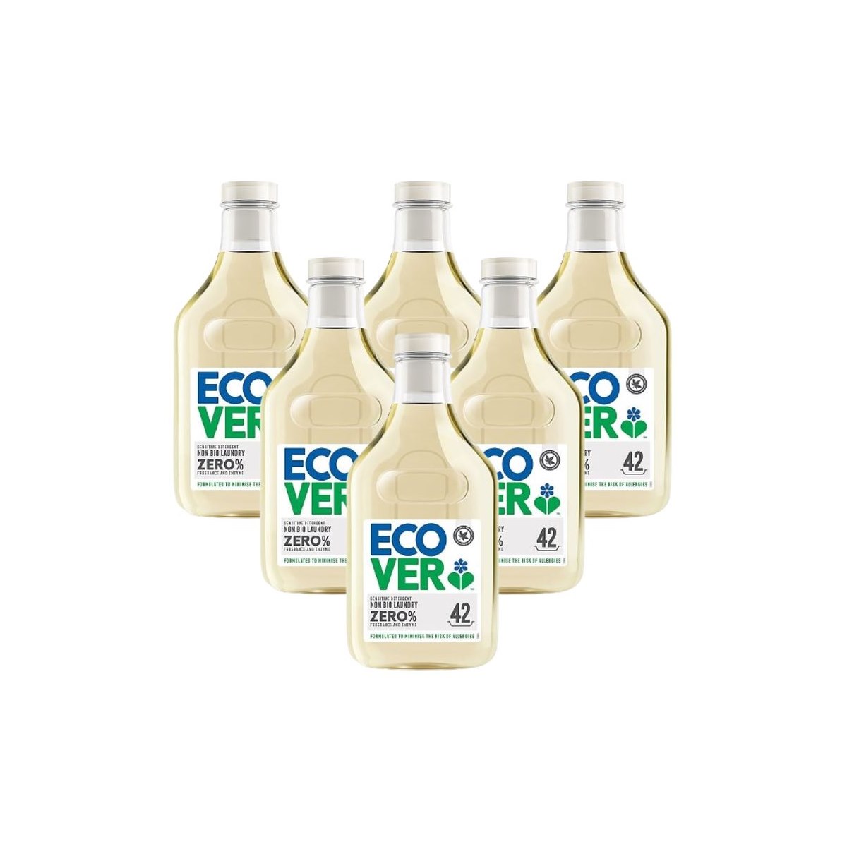 Case of 6 x Ecover Zero Sensitive Non-Bio Laundry Liquid 1.5 Litre