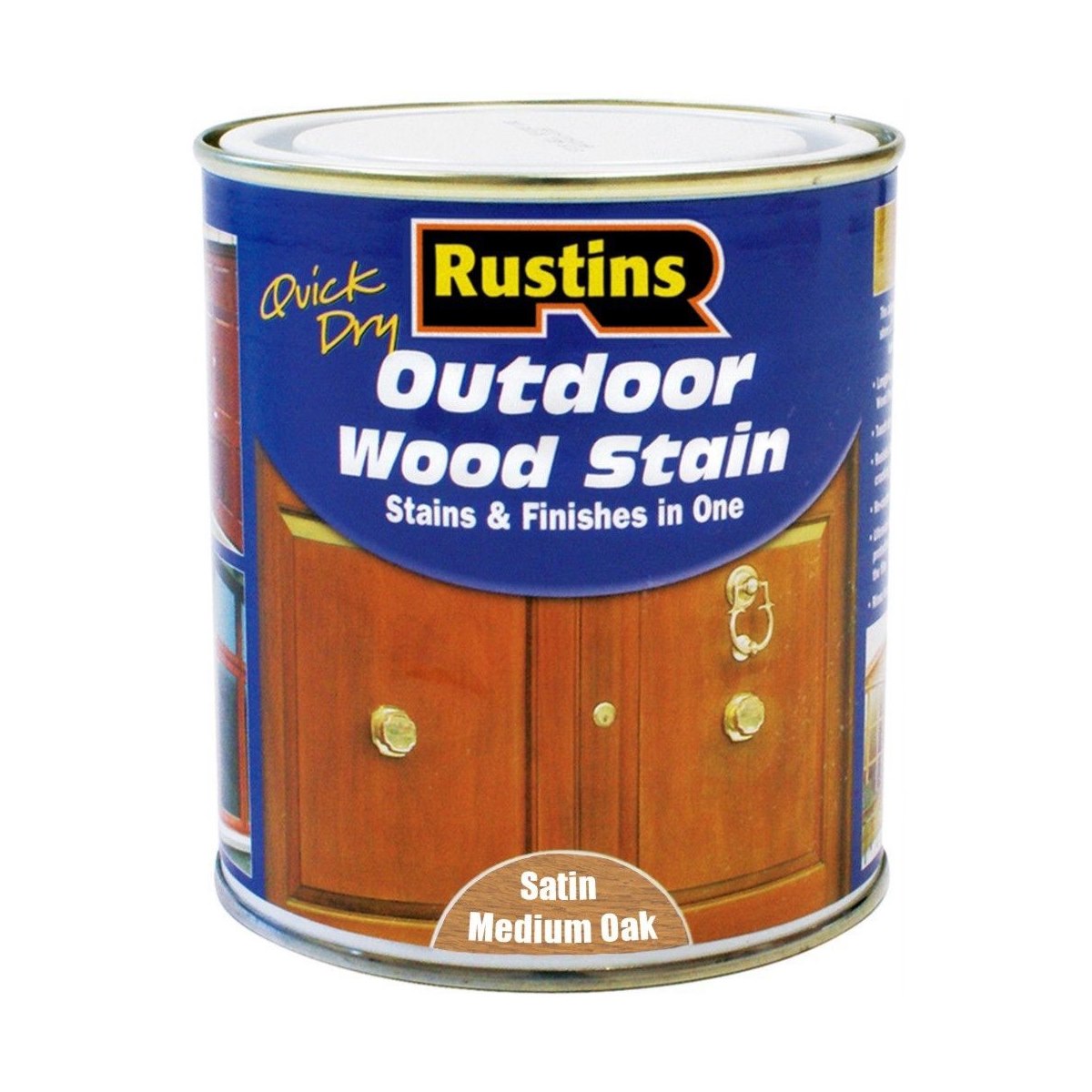 Rustins Quick Dry Outdoor Wood Stain Medium Oak 500ml