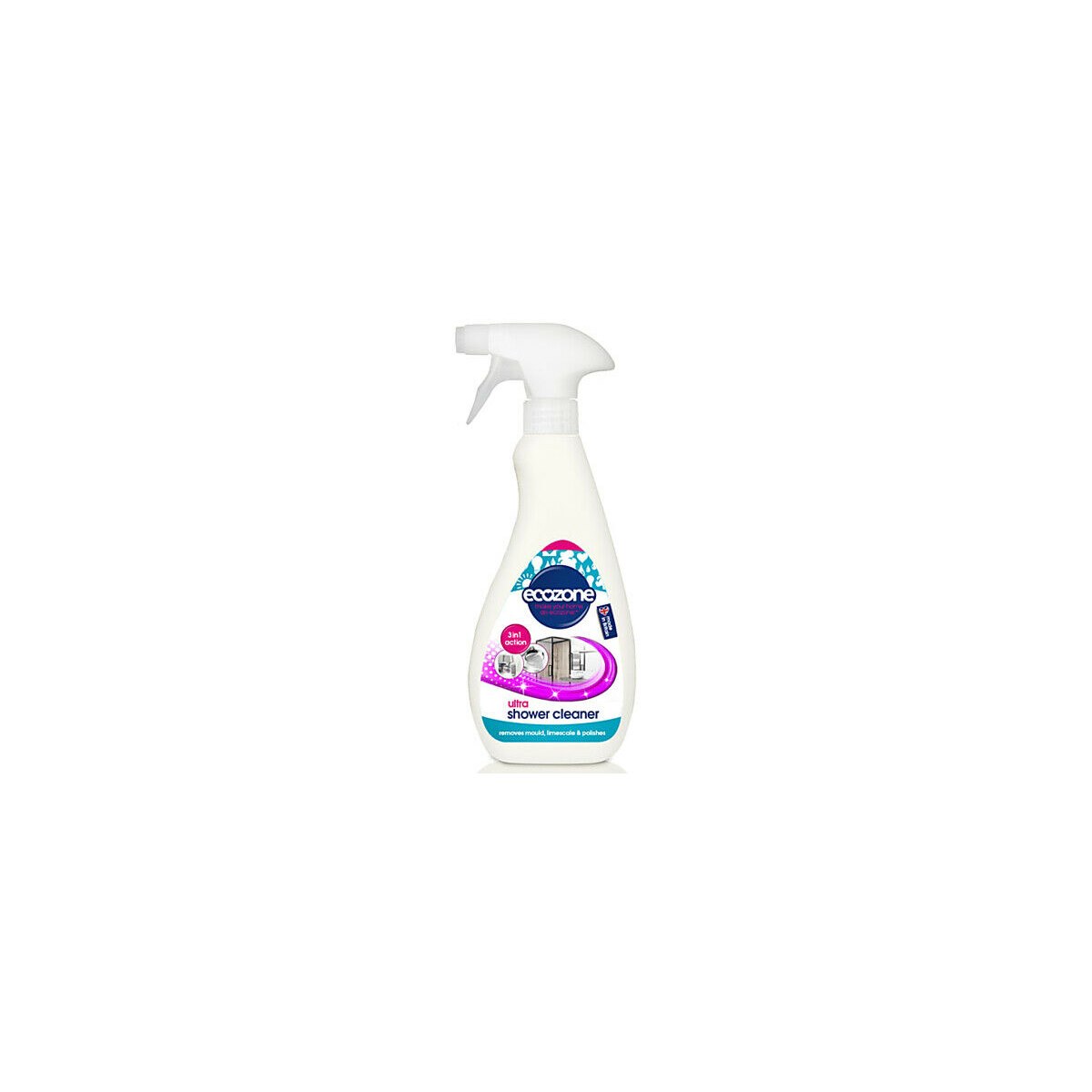 Ecozone 3 in 1 Action Ultra Shower Cleaner 500ml Removes Mould and Limescale