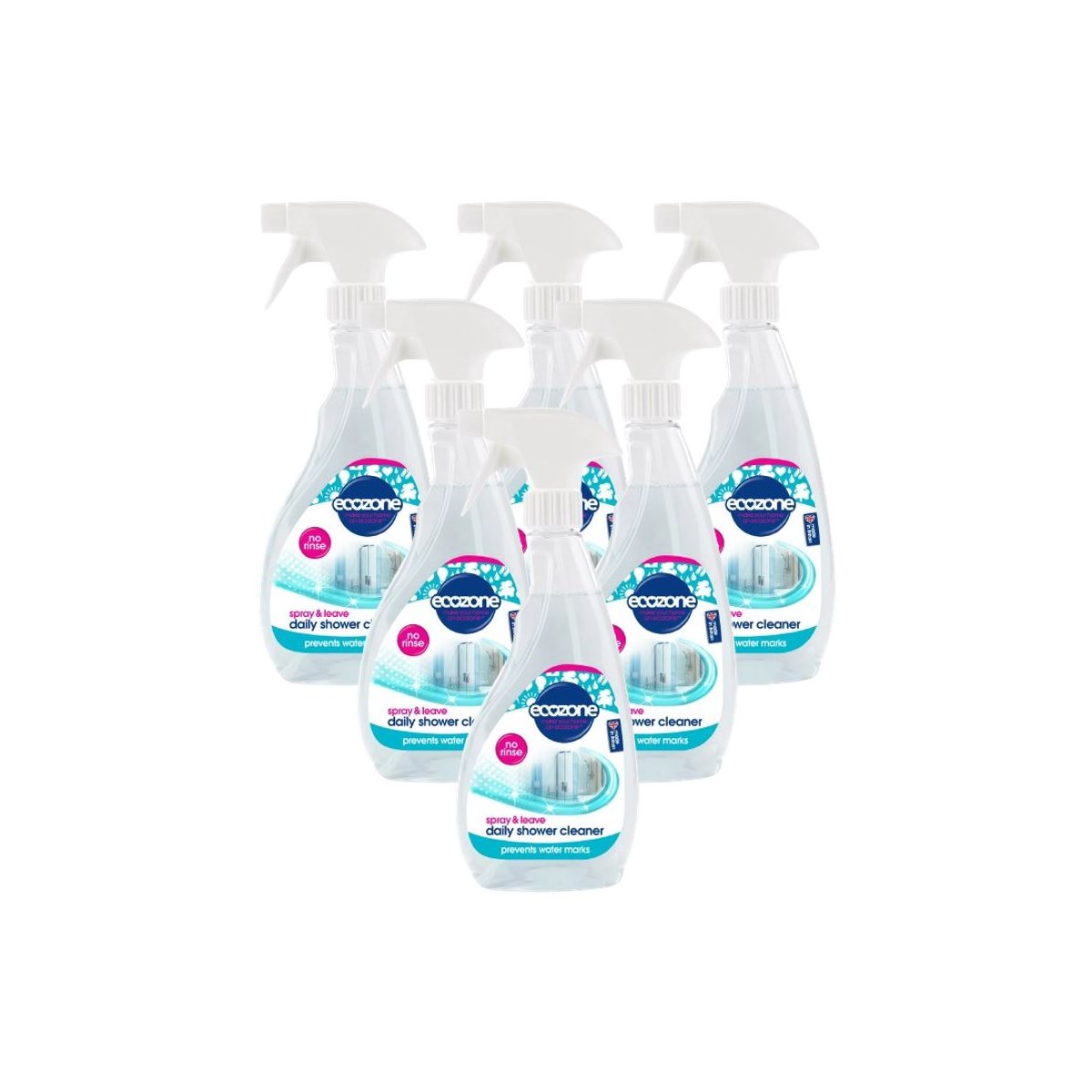 Case of 6 x Ecozone Spray and Leave Daily Shower Cleaner 500ml 