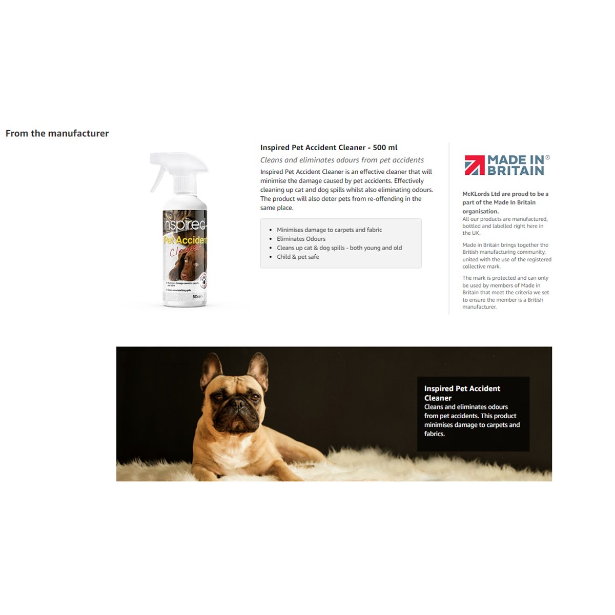 Inspired Pet Accident Cleaner Usage Instructions