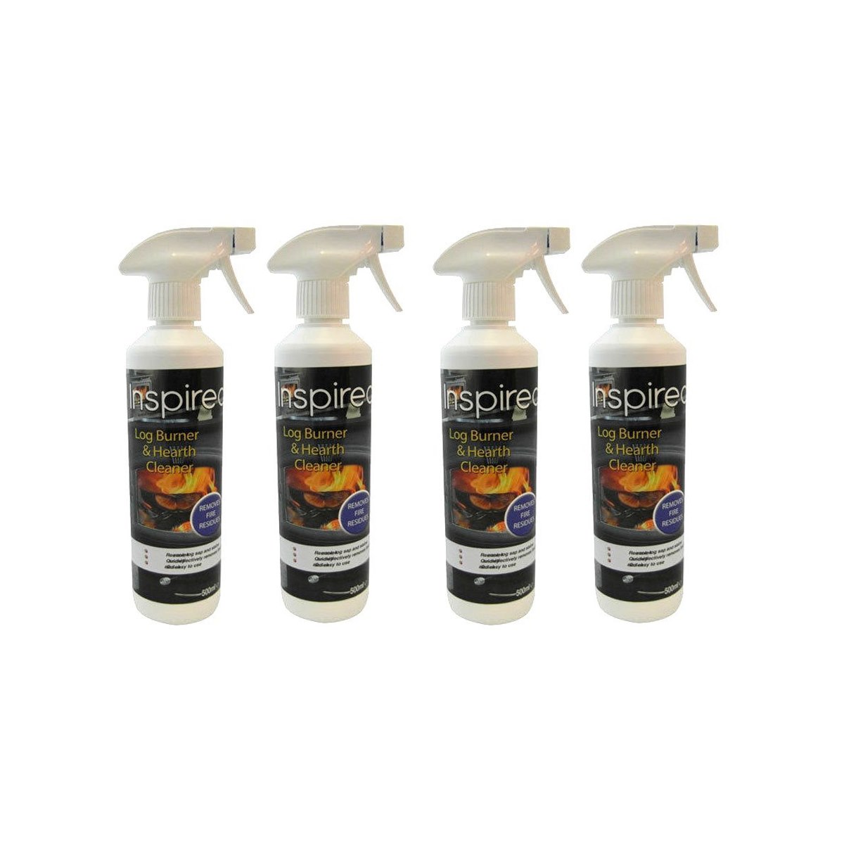 Pack of 4 x Inspired Log Burner and Hearth Cleaner Spray 500ml