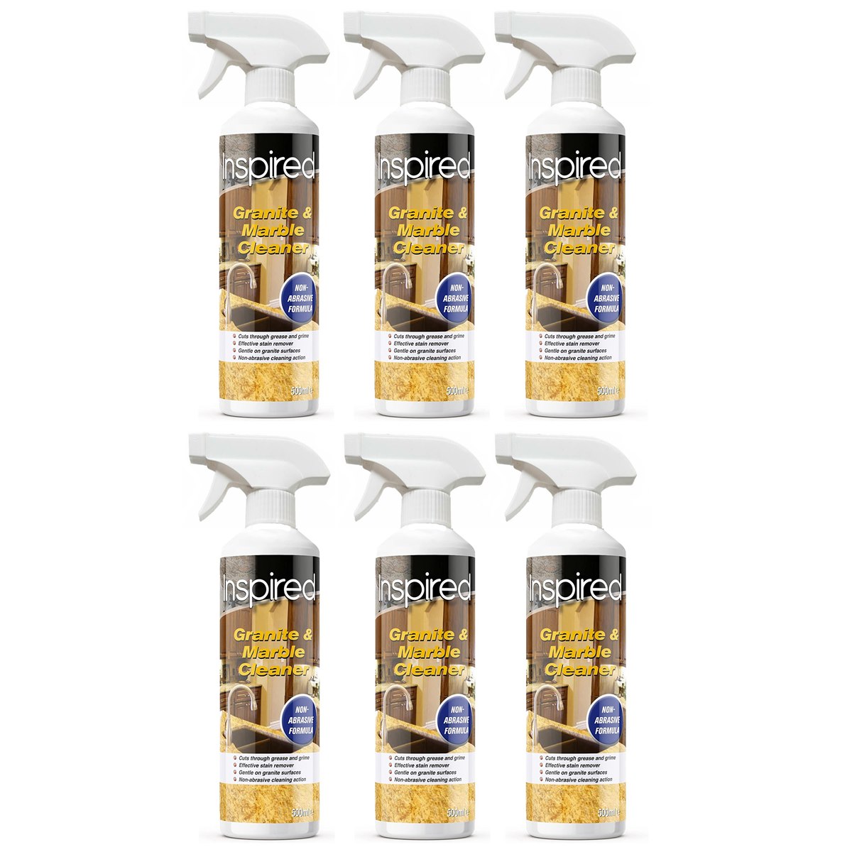 Case of 6 x Inspired Granite And Marble Cleaner Spray 500ml