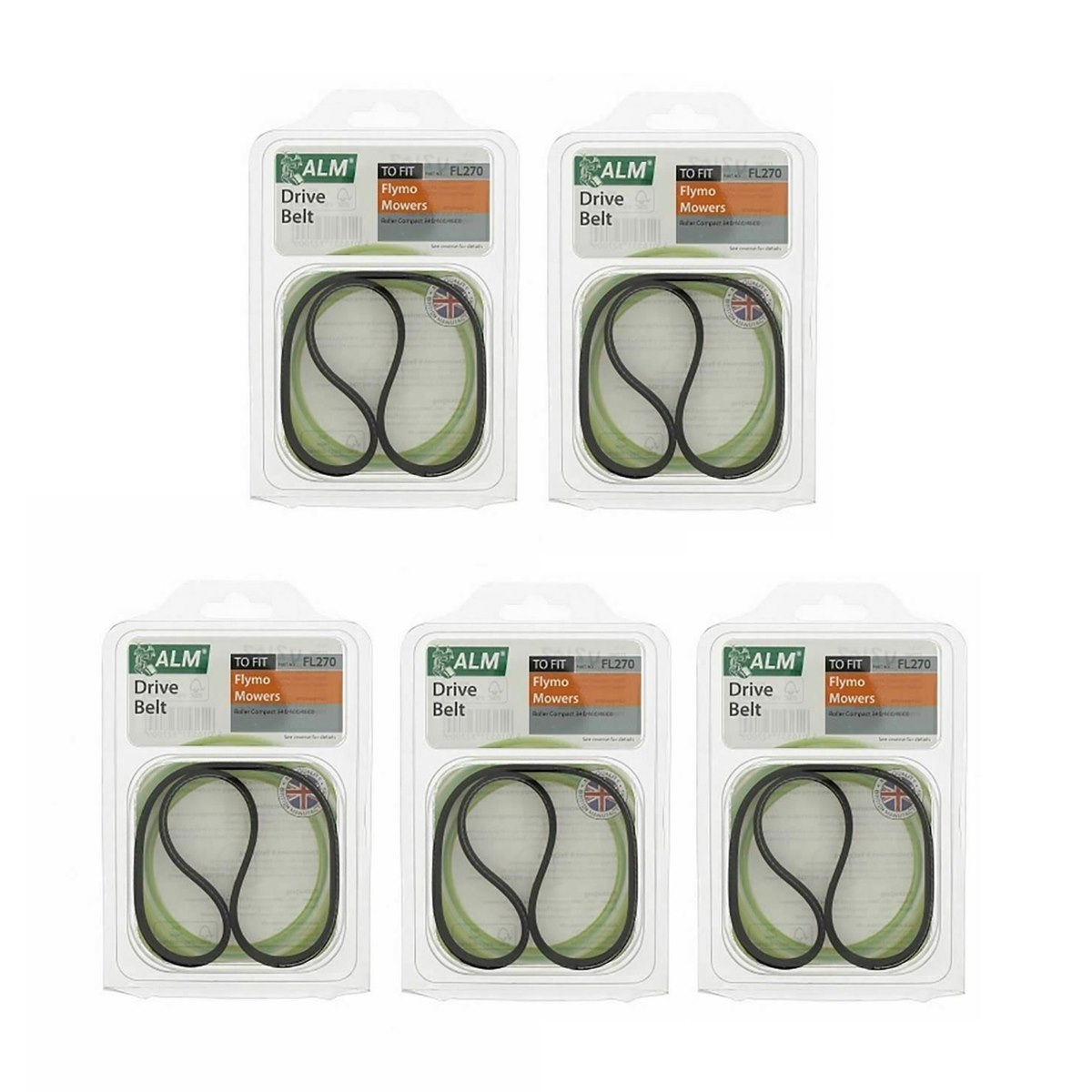 Case of 5 x ALM FL270 Drive Belt To Fit Flymo Lawnmowers