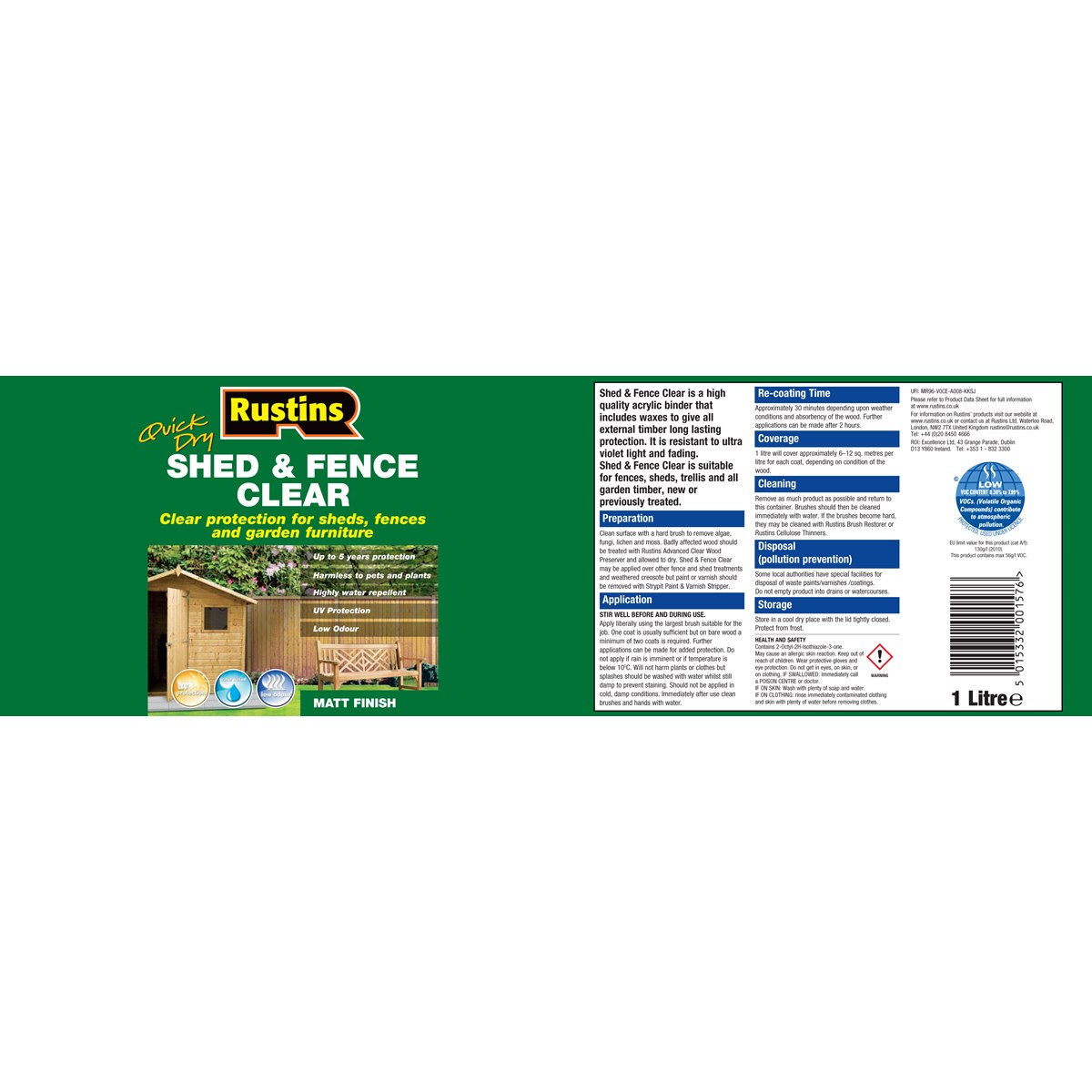 Rustins Quick Dry Shed and Fence Protector Usage Instructions