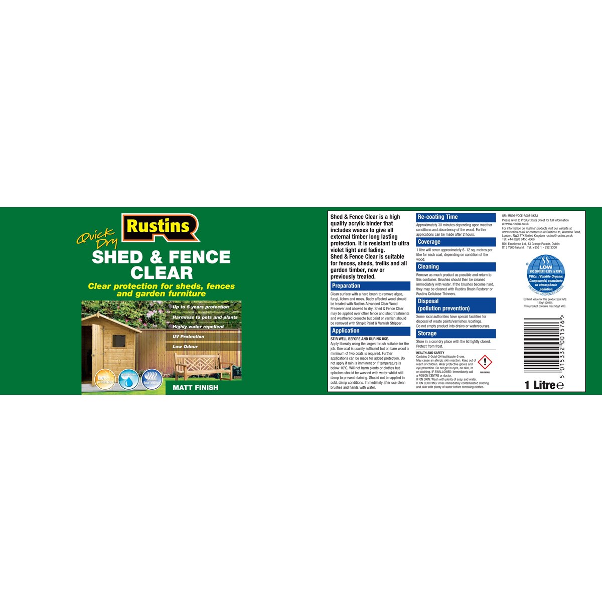 Rustins Quick Dry Shed and Fence Protector Usage Instructions