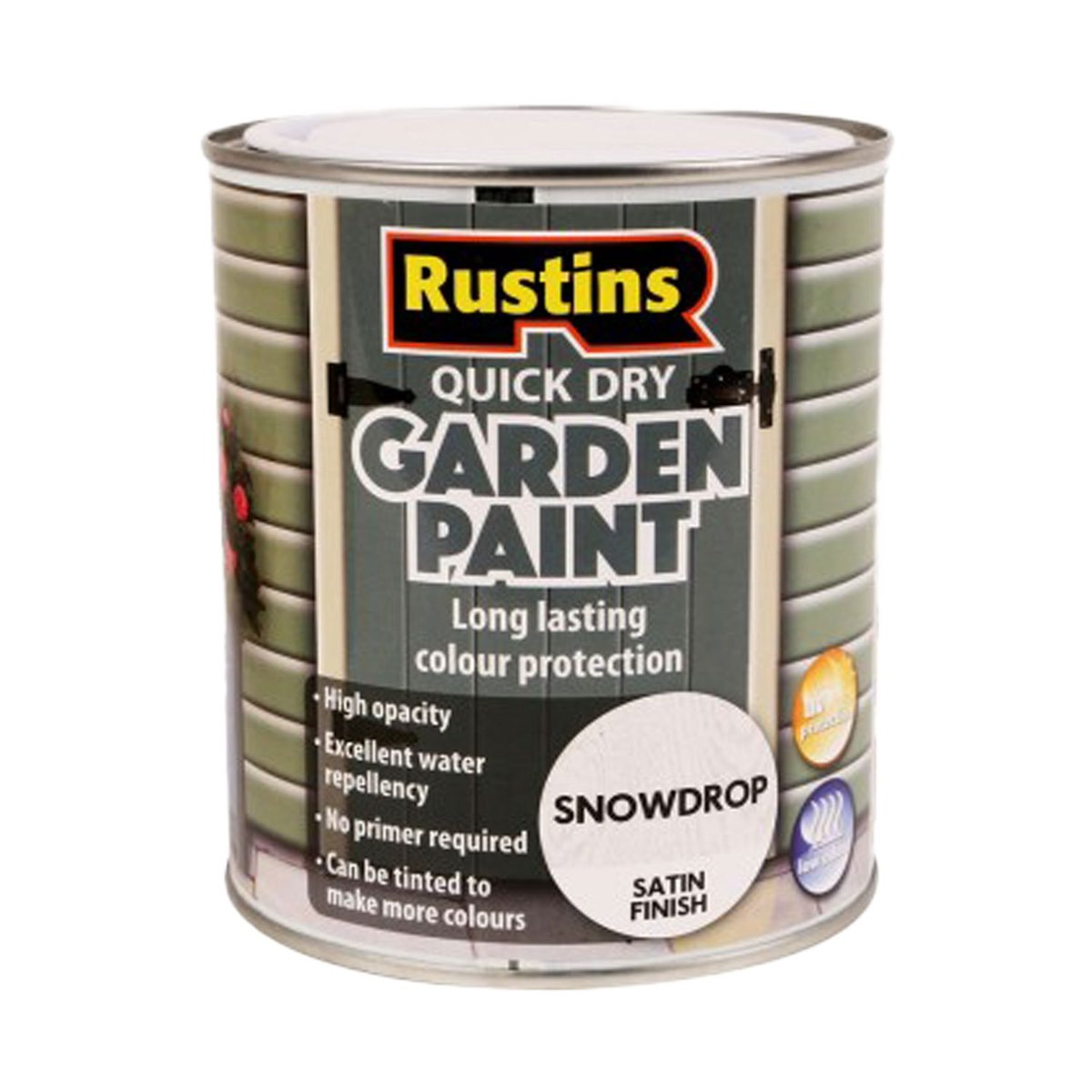 Rustins Quick Dry Garden Paint Satin Finish Snowdrop