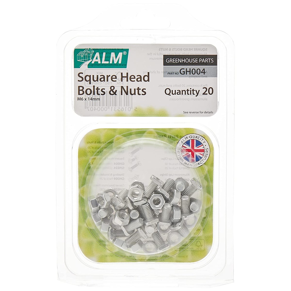 ALM GH004 Square Head Bolts and Nuts