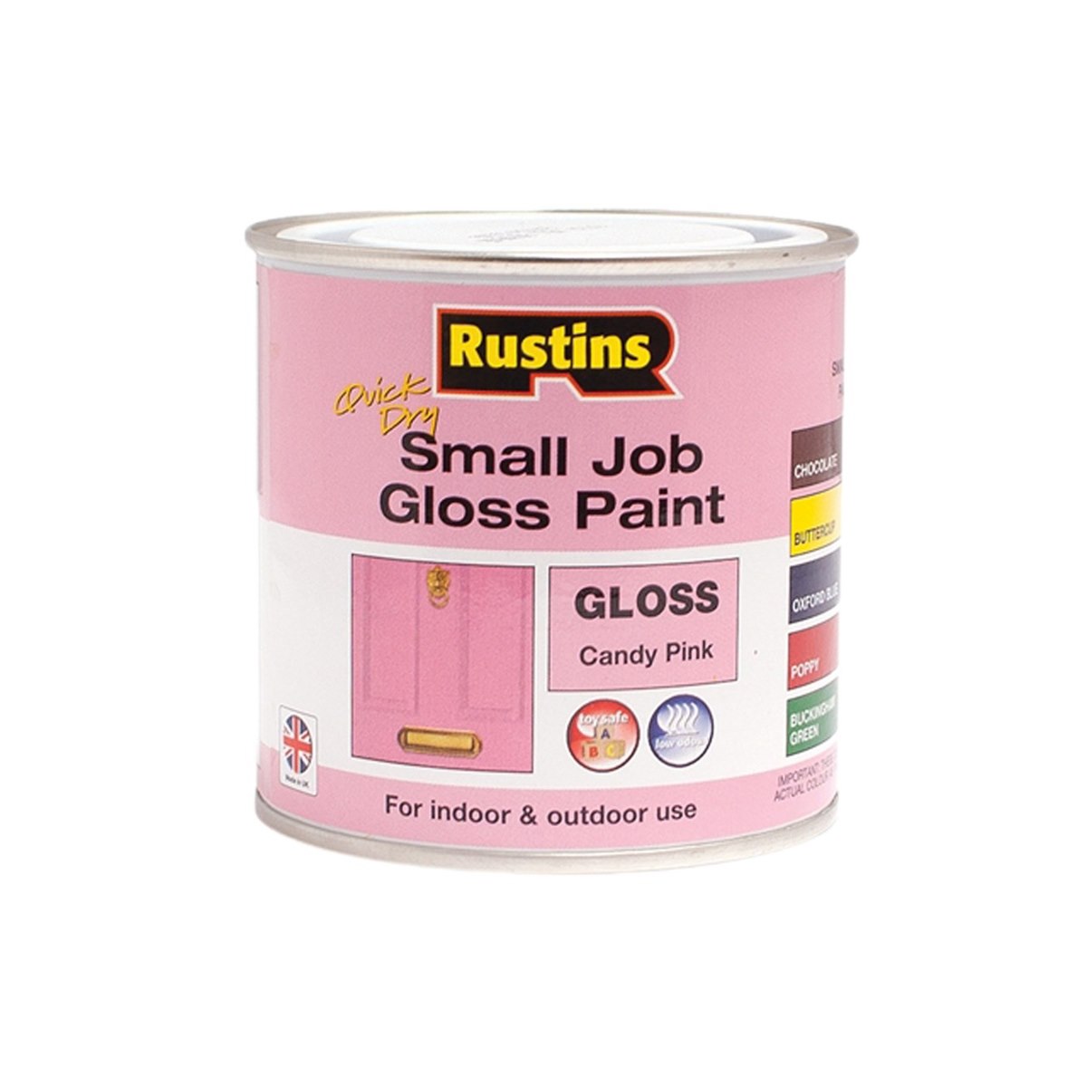 Rustins Quick Dry Small Job Gloss Paint Candy Pink 250ml