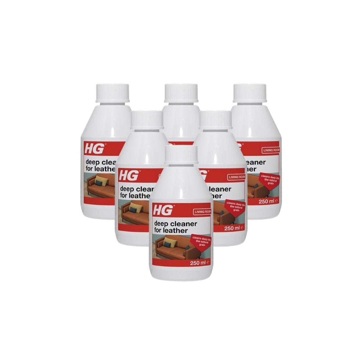 Case of 6 x HG Deep Cleaner for Leather 250ml