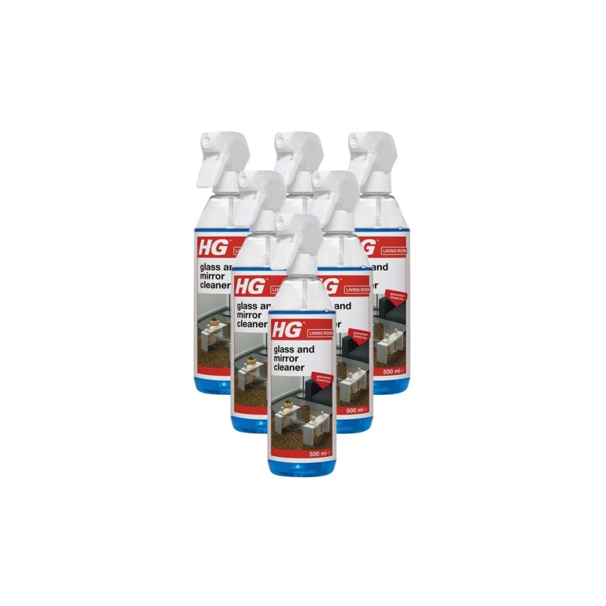 Case of 6 x HG Glass and Mirror Cleaner 500ml