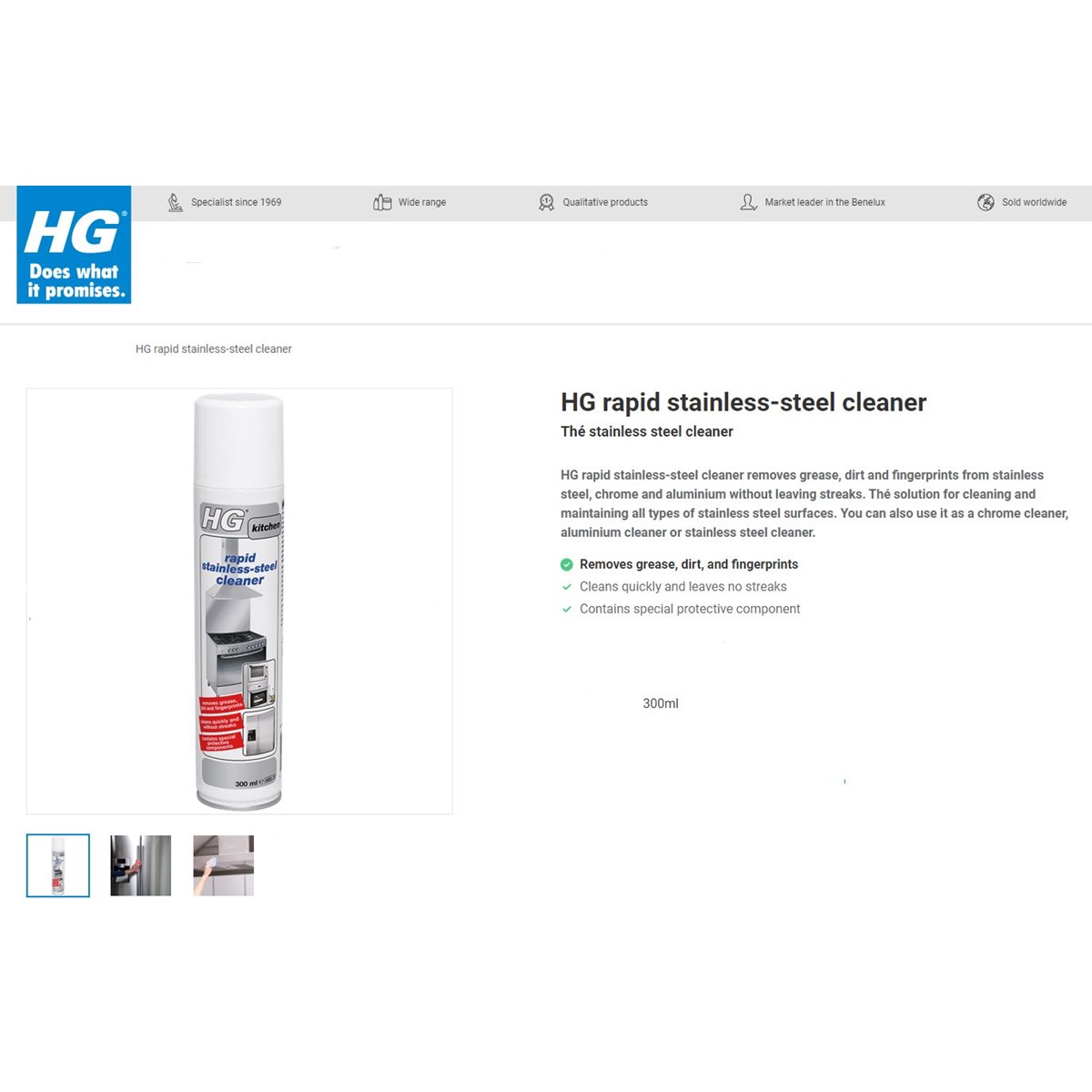 HG Stainless Steel Cleaner Spray