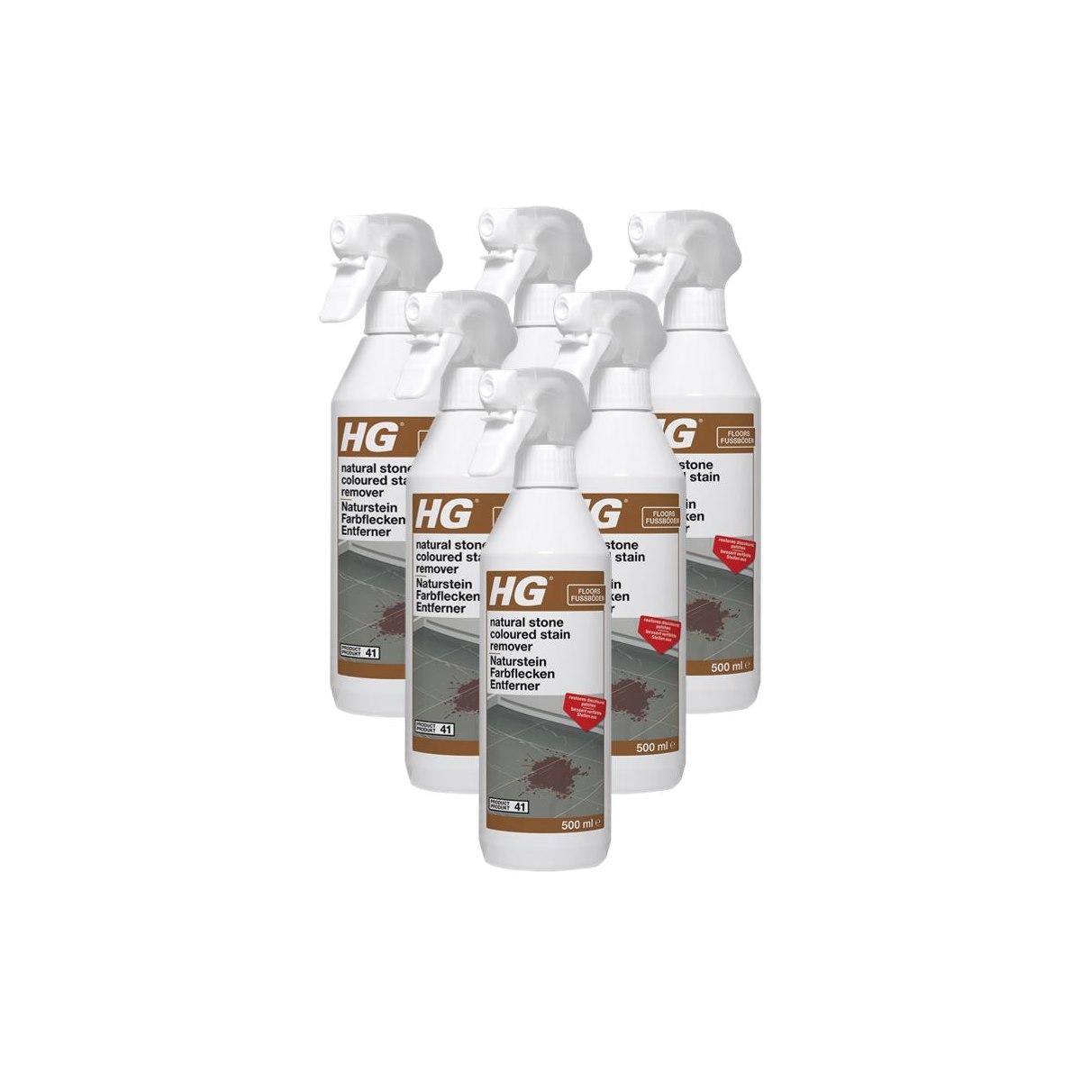 Case of 6 x HG Natural Stone Coloured Stain Remover P41