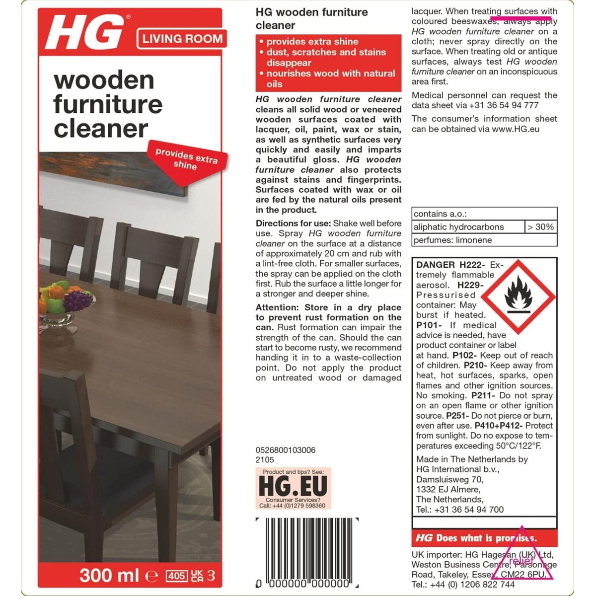 HG Wooden Furniture Cleaner Spray Instructions