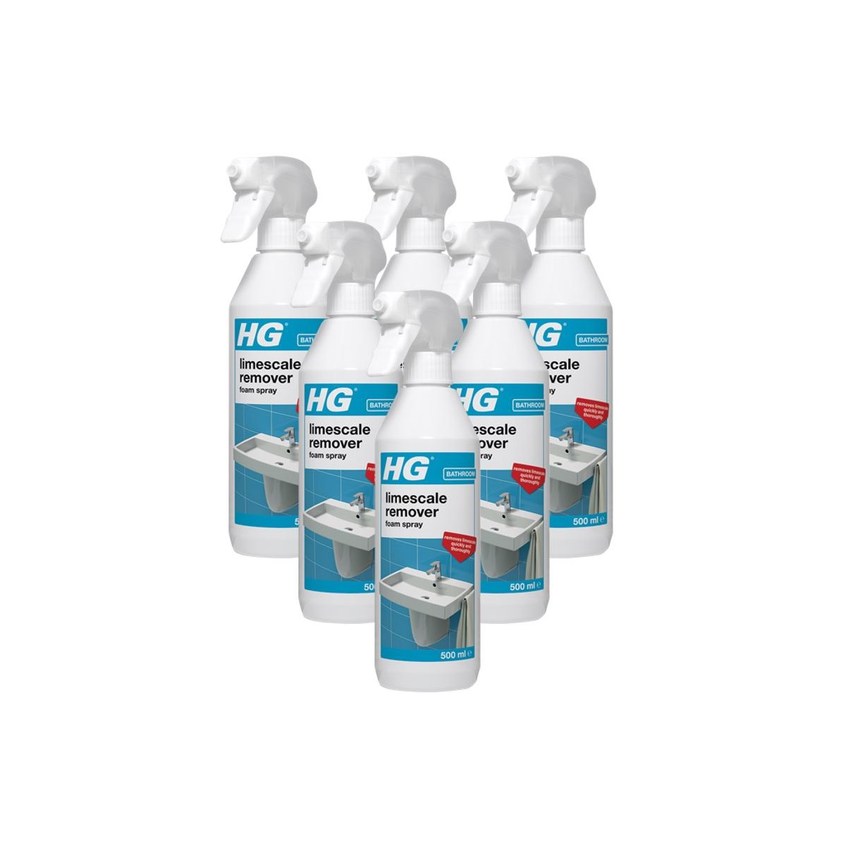 Case of 6 x HG Limescale Remover Foam Spray 500ml