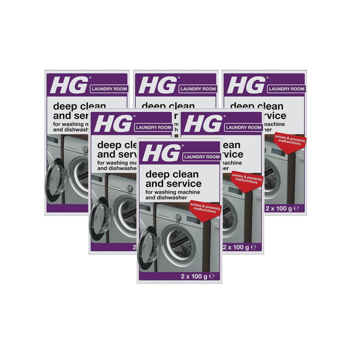 Case of 6x HG Deep Clean and Service for washing machine and dishwasher