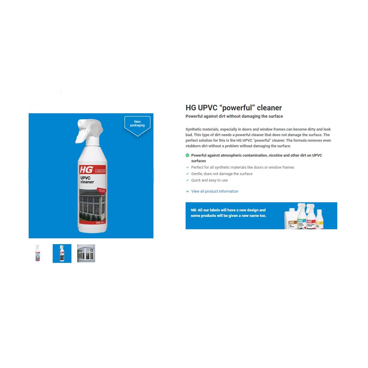 HG UPVC Cleaner Spray