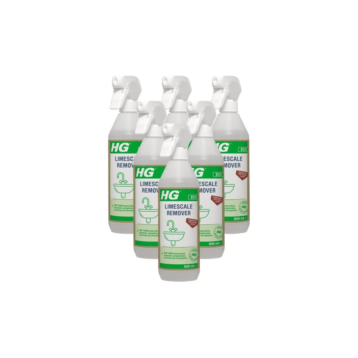 Case of 6 x HG Eco Limescale Remover 500ml