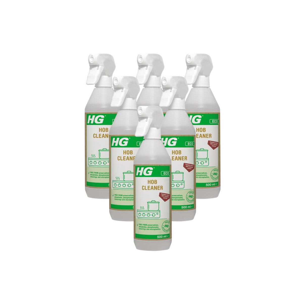 Case of 6 x HG Eco Hob Cleaner Spray 500ml