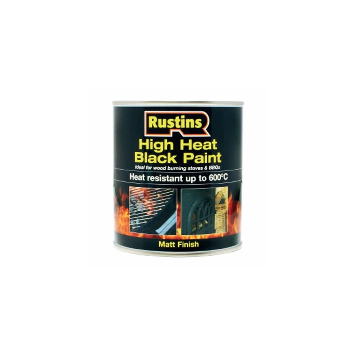 Rustins High Heat Black Paint 500ml